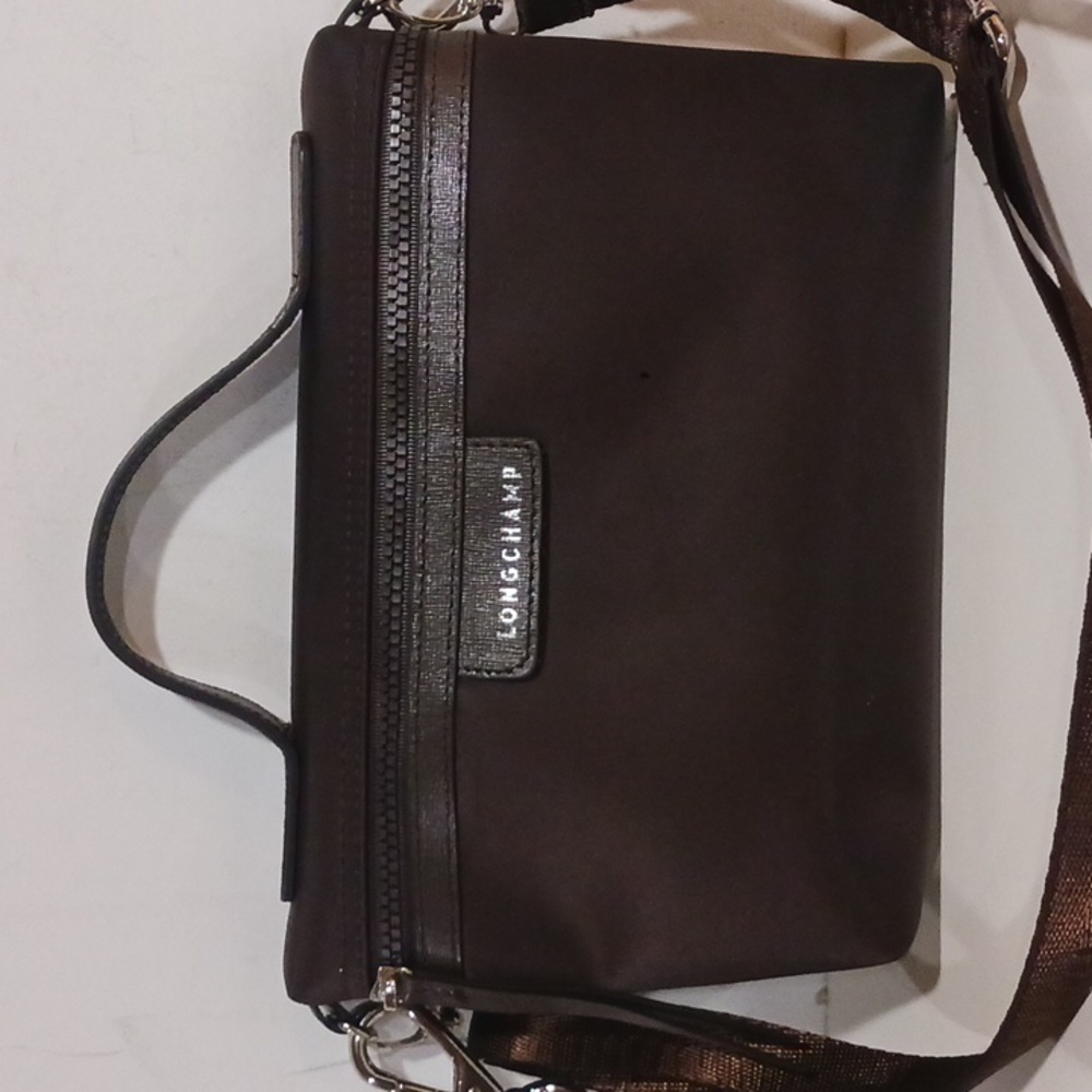 NWOT Longchamp Camera Bag Brown Nylon